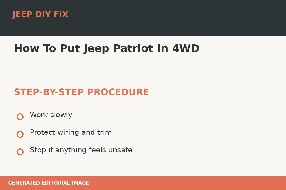 Completing the approved steps for How To Put Jeep Patriot In 4WD