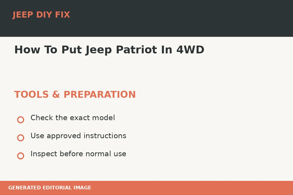 Preparing tools for How To Put Jeep Patriot In 4WD