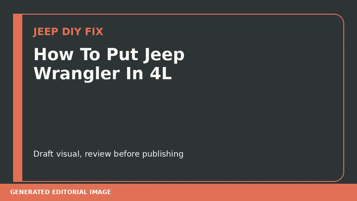 How To Put Jeep Wrangler In 4L DIY guide