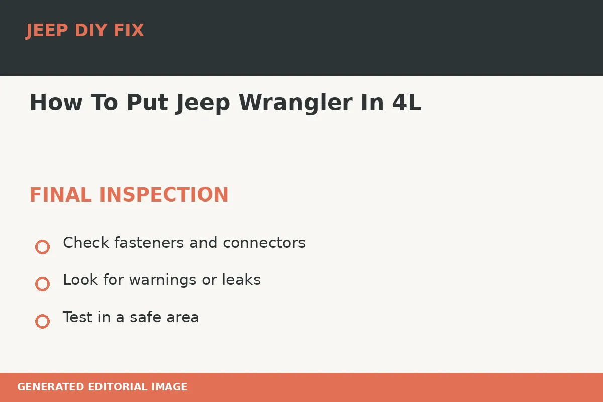 Final inspection after How To Put Jeep Wrangler In 4L