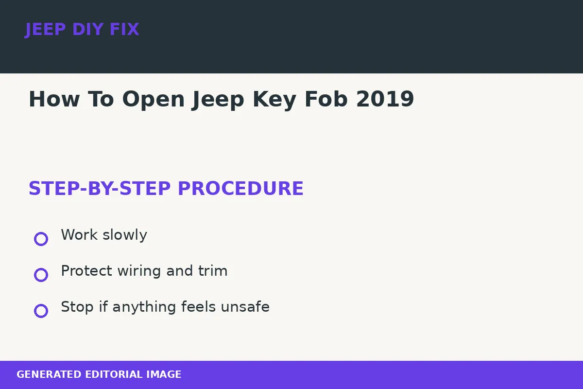 Completing the approved steps for How To Open Jeep Key Fob 2019