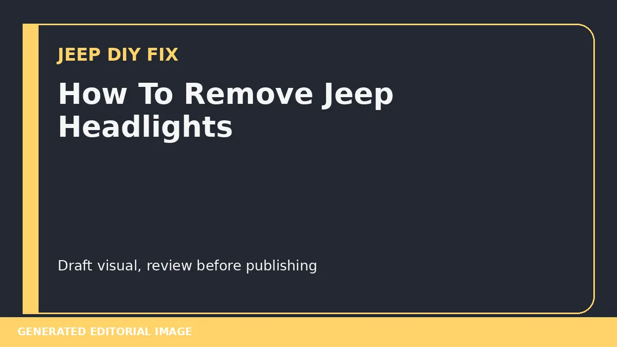 How To Remove Jeep Headlights DIY guide