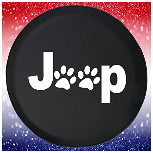 Dogs and Paw Black Spare Tire Cover