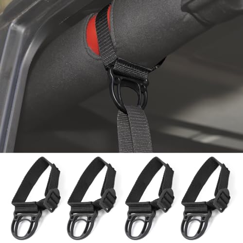 Black Roll Bar Hooks for Jeep Wrangler