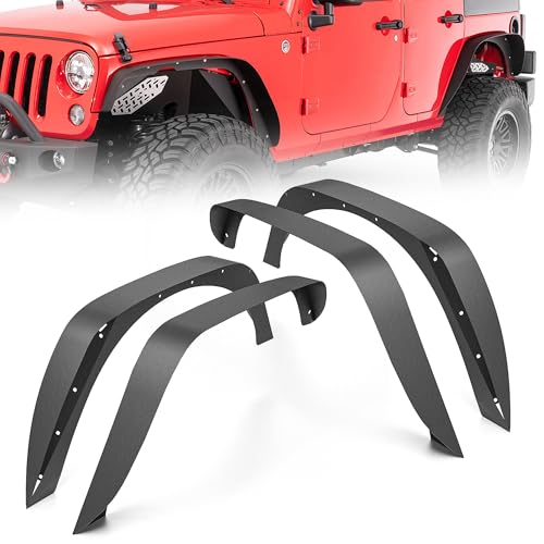YZONA Flat Steel Fender Flares for Jeep JK