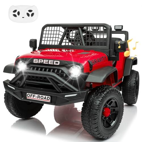 BLISSRIDE 24V Jeep Power Wheels (Black+Red)