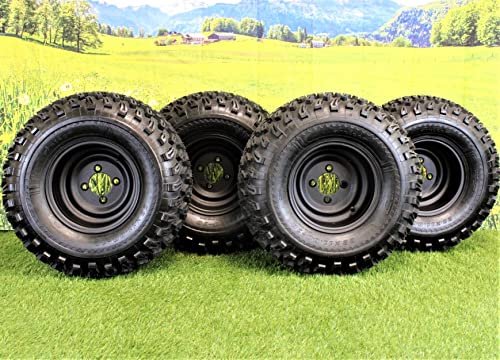 Matte Black Golf Cart Tire & Wheel Set