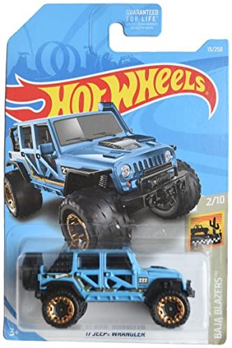 Hot Wheels Blue Jeep Wrangler Toy Car