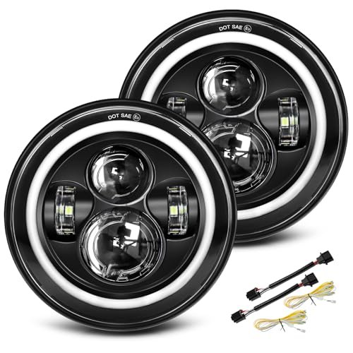 UNI-SHINE 7" Black LED Headlights