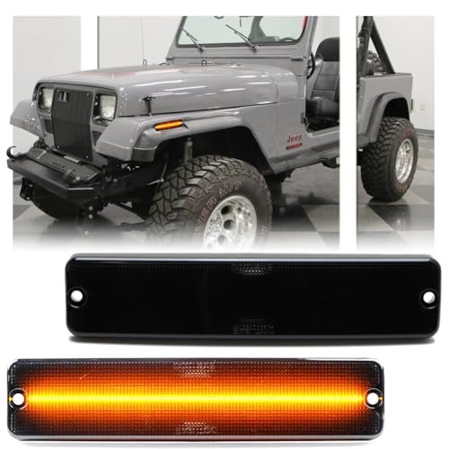 GSOWO Amber LED Side Marker Light for Wrangler YJ