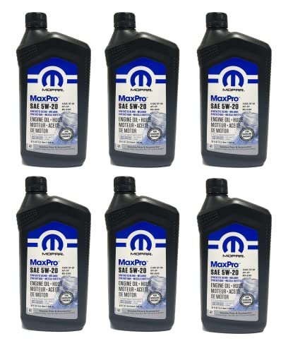 Mopar MaxPro 5W20 Motor Oil, 6 Quarts