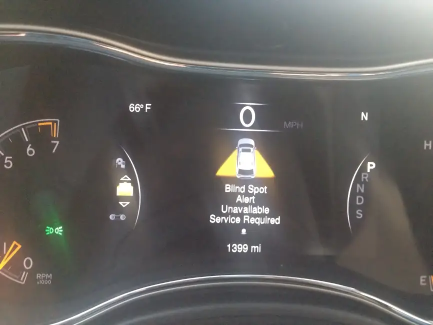 Blind Spot Alert Unavailable Service Required