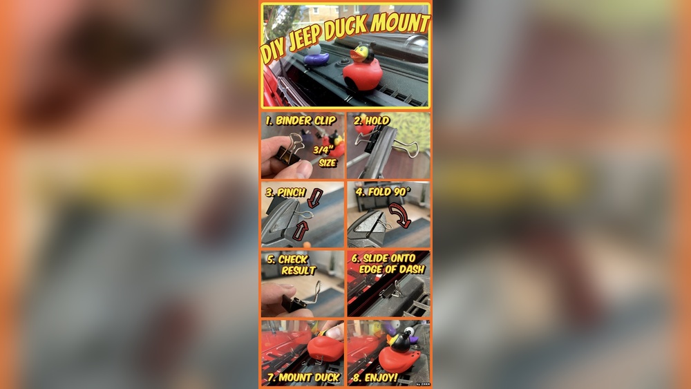 how to attach ducks to jeep dash