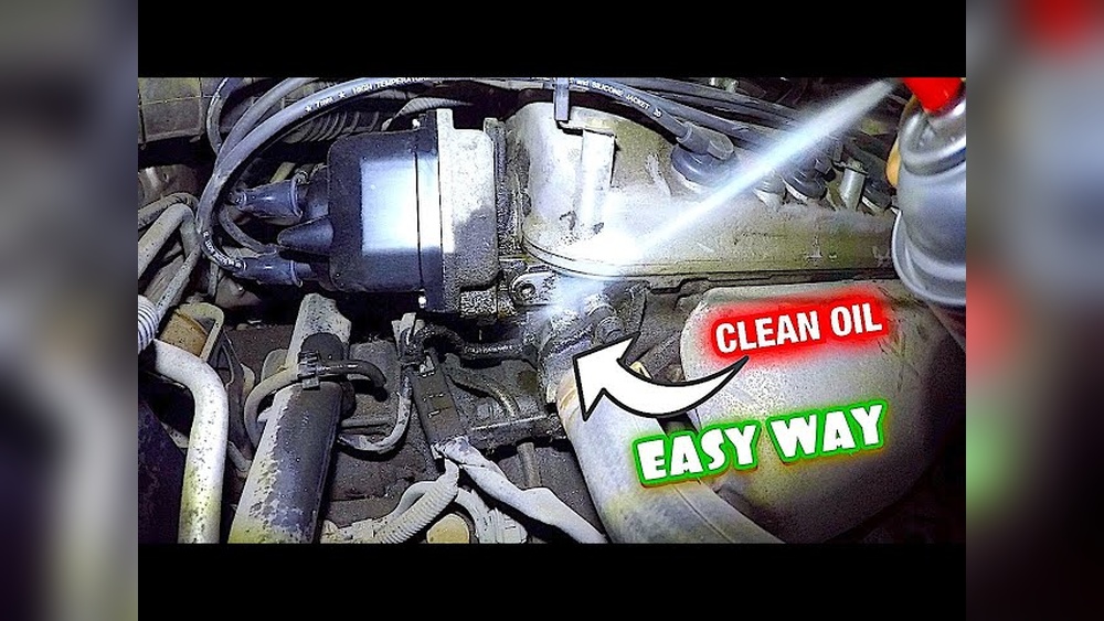 how to clean oil off of engine