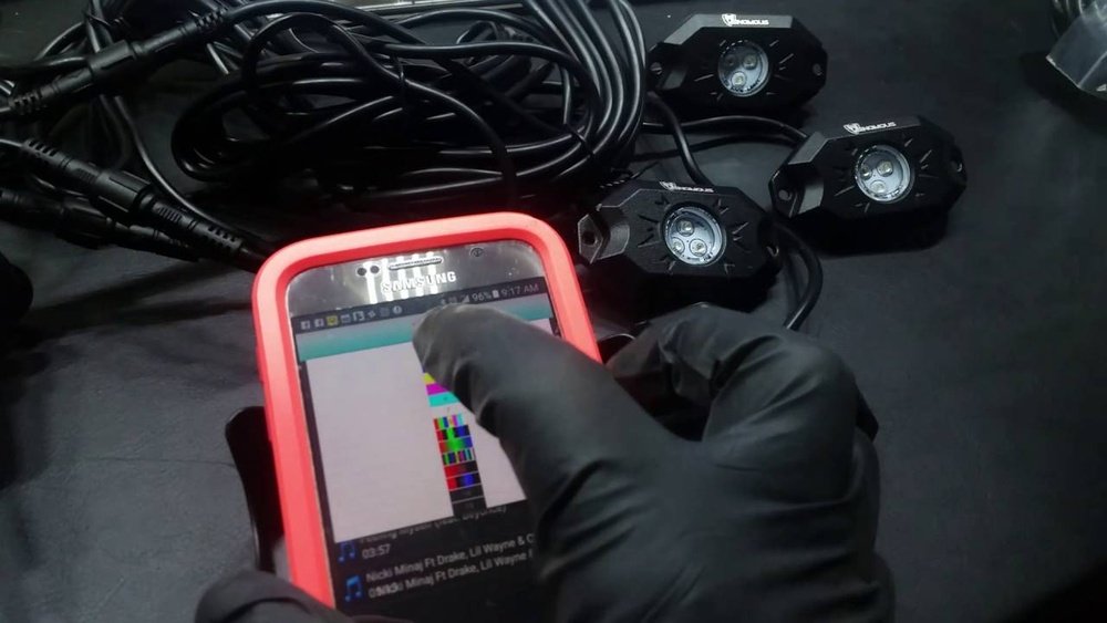 how to connect rgb rock lights to bluetooth