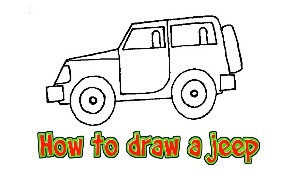 how to draw a cartoon jeep