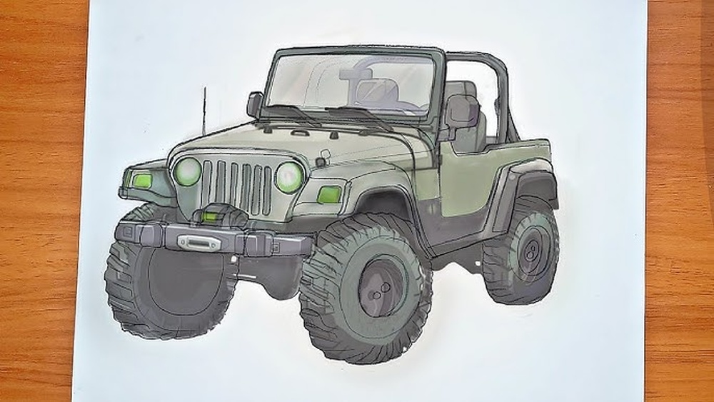 how to draw a jeep 1