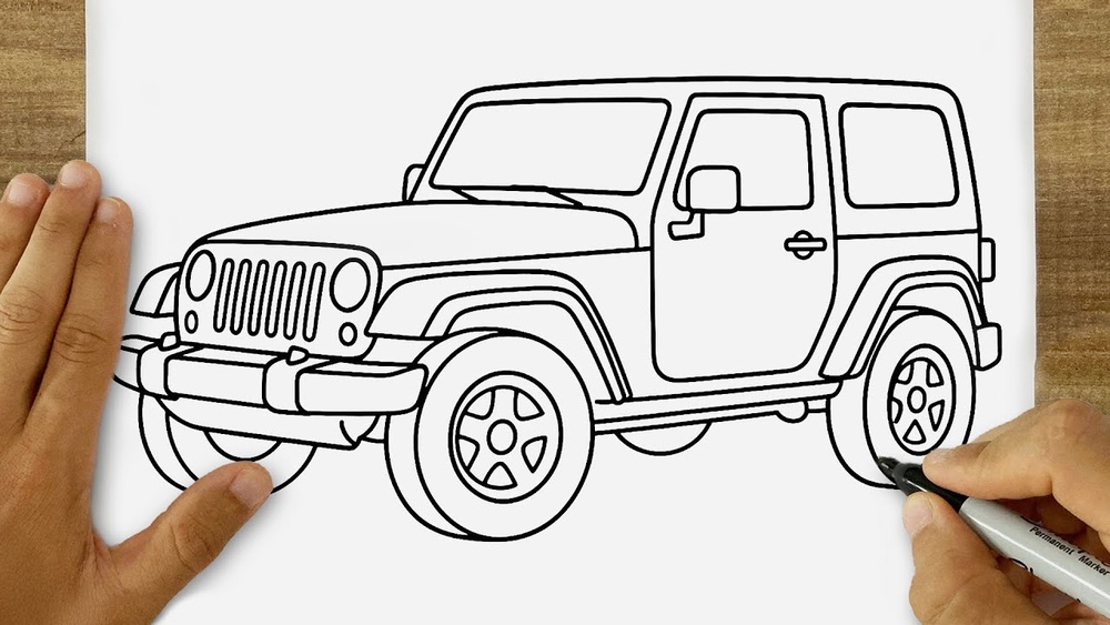 how to draw a jeep wrangler