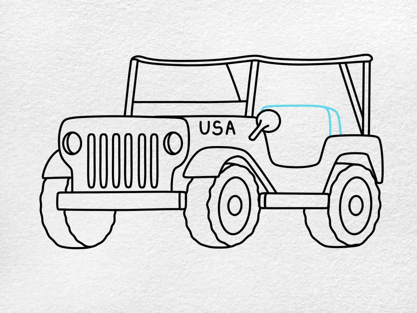 How To Draw A Military Jeep: Step-by