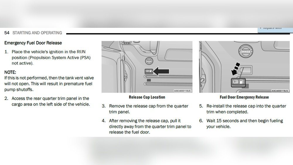 how to open fuel door on jeep wrangler