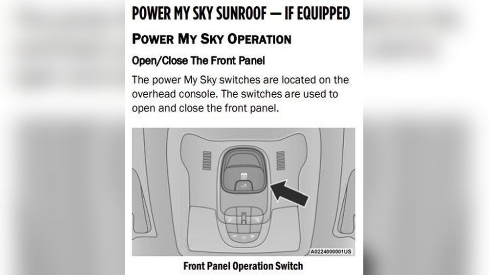how to reset jeep renegade sunroof