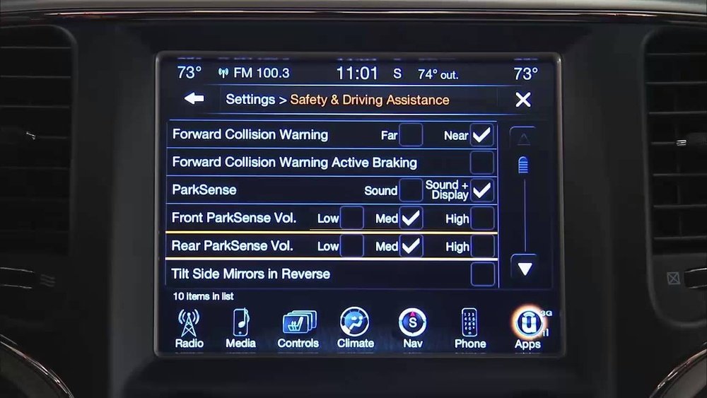 how to turn on parksense jeep grand cherokee