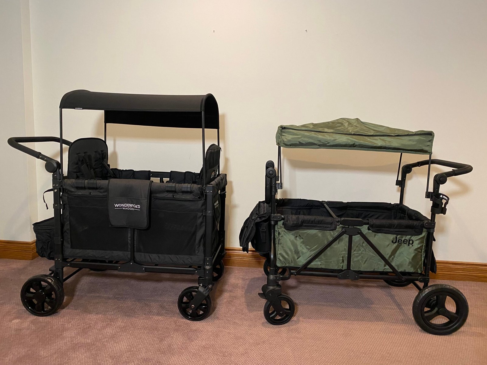 Jeep Wrangler Deluxe 4 Seater Stroller Wagon vs Wonderfold Wagon: Ultimate Comparison