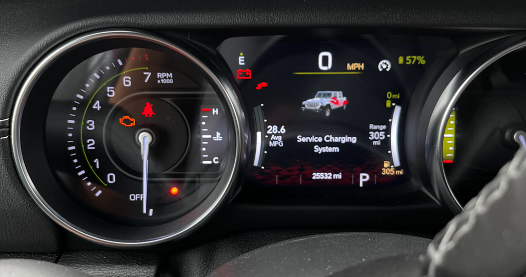 Jeep Battery Charging System Warning Light
