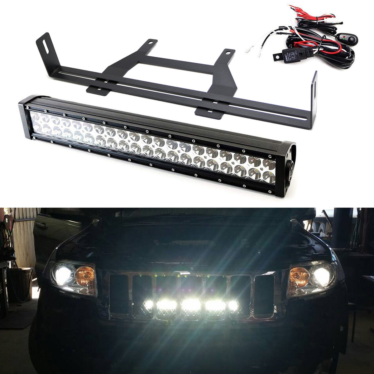 How To Installing Light Bar On Jeep Grand Cherokee Bumper Easily