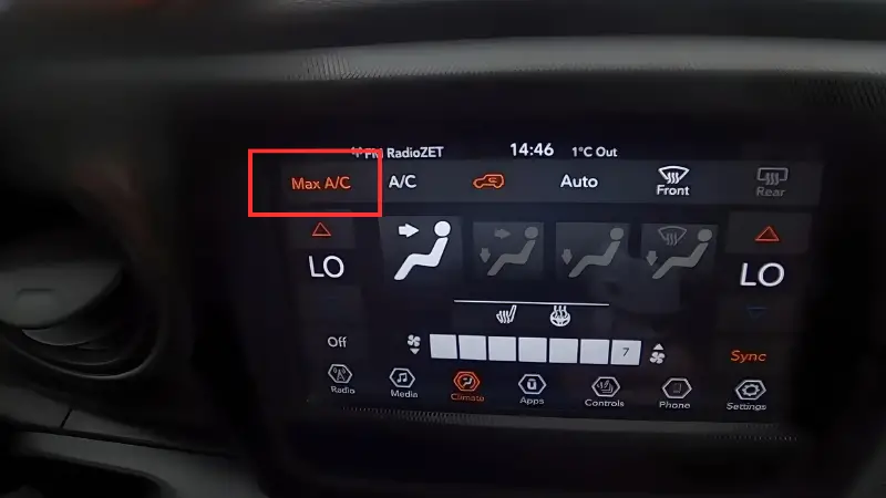 Jeep Max Air conditioning Is Enabled