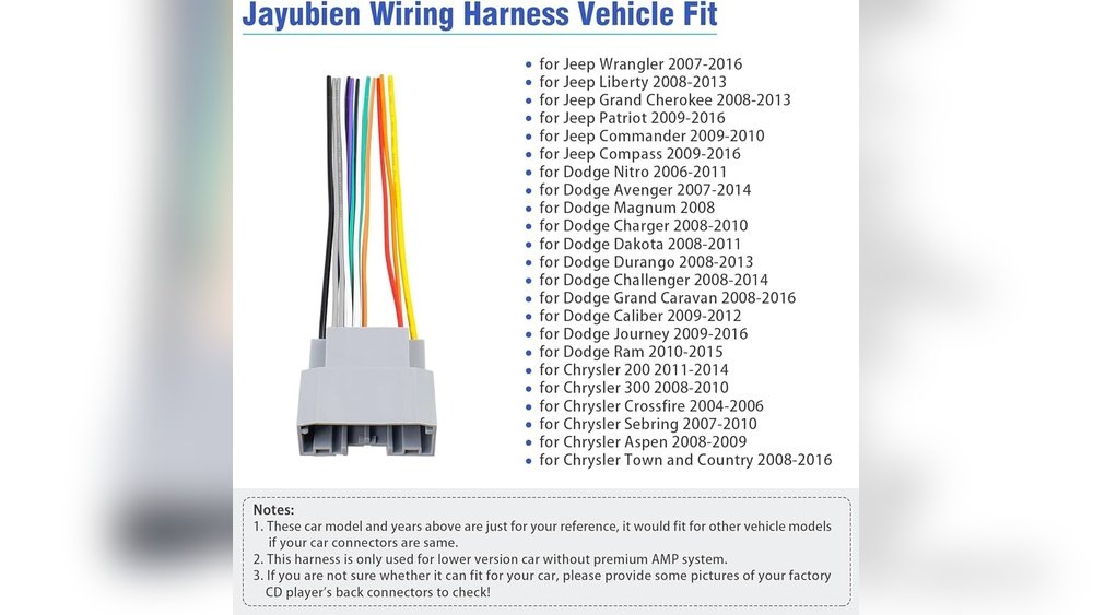 jeep radio wiring harness color code