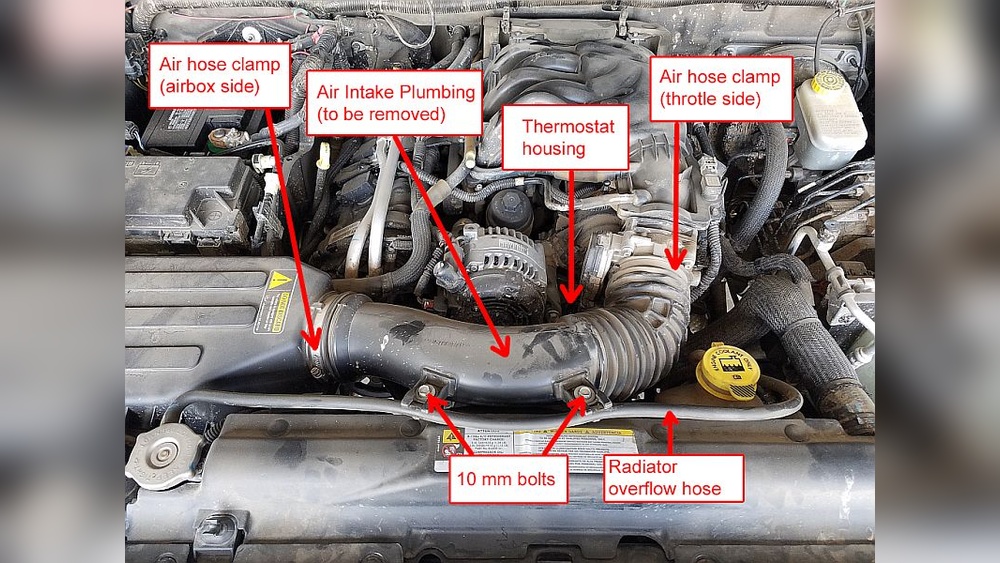 where is the thermostat on a jeep wrangler
